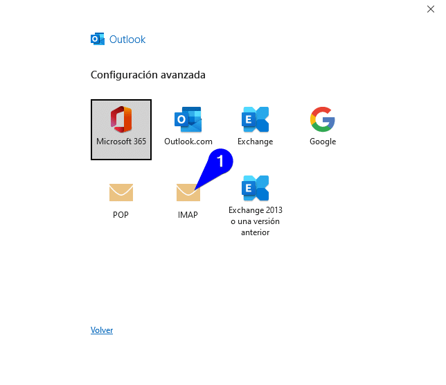 Configuración cuenta de correo en Outlook 2019