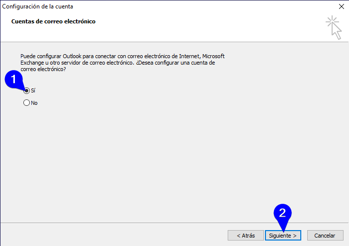 Cómo configurar cuenta de correo en Outlook 2010