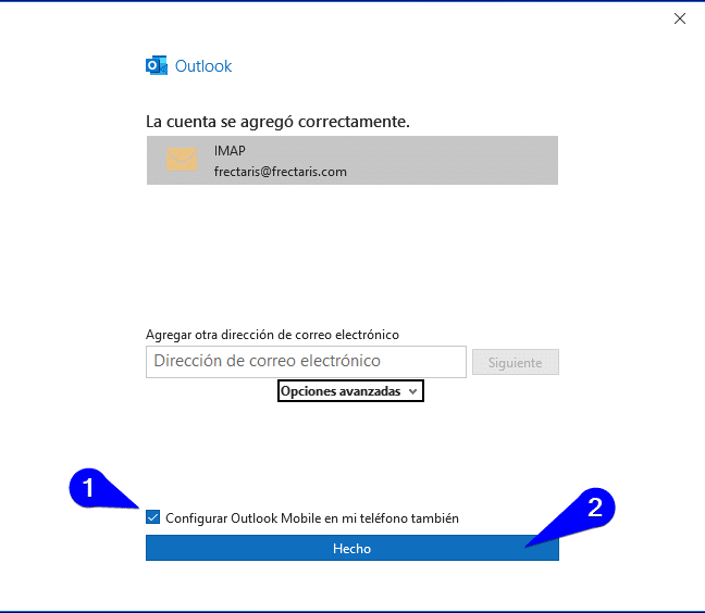 Configuración Outlook 2019