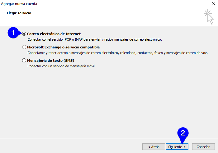 Configurar correo en Outlook 2010