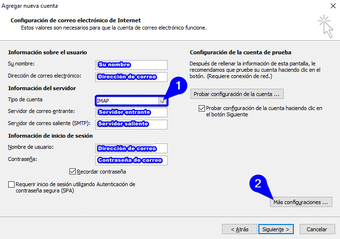 Configuración Outlook 2016