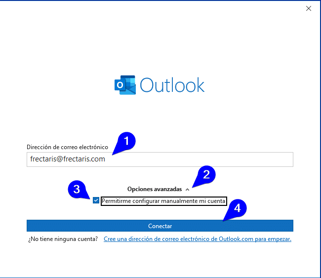 Cómo configurar cuenta de correo en Outlook en Office 365