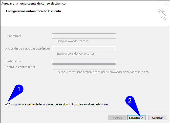 Configuración cuenta de correo en Outlook 2007