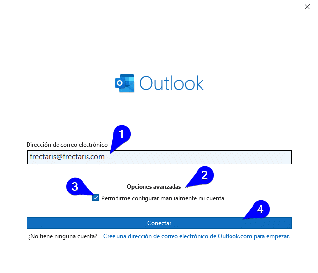 Cómo configurar cuenta de correo en Outlook 2021